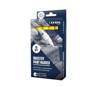 Lot de 10 Marqueurs peintures industrielles 2-4mm Jaune LYRA
