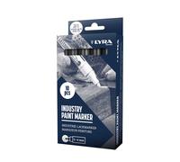 Lot de 10 Marqueurs peintures industrielles 2-4mm Noir LYRA