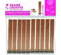 Graine Créative 10 mèches à Bougies en pin Larges 13 x 2 cm