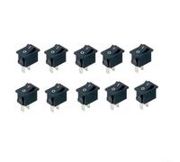 Lot de 10 mini interrupteurs à bascule 2 broches Spst On Off pour voiture, bateau, moto, panneau de commande 125 V 6 A 250 V 3 A Noir