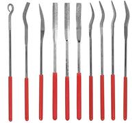 Lot de 10 Mini Limes à Aiguille Diamantées 3x140mm pour Bijoutier | Formes Variées Plate, Carrée, Ronde, pour Métal, Verre, Céramique, Bois, Sculpture, Précision