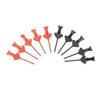 Lot de 10 Mini Pinces de Test Crochet de Sonde de Test Clip Crochet Multimètre pour Testeur électronique SMD IC noir + rouge