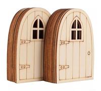Lot de 10 mini portes de fées en bois pour lutins - Décoration de Noël pour travaux manuels et décoration extérieure - 10 x 6,5 cm - Matériau en bois (type)