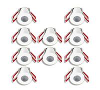 Lot de 10 mini spots LED encastrables - 3 W - Protection contre l'eau IP65 - Blanc chaud - Intensité variable - Sans fil - Pour éclairage intérieur et extérieur - Idéal pour toiture de terrasse, salle