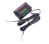 Lot de 10 mini thermomètres numériques à double affichage, DC4-28 V, avec sonde métallique étanche NTC, capteur de température, testeur for intérieur de voiture(Red Red 3 Bits)