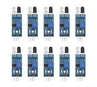 Lot de 10 modules de détection d'obstacles infrarouges pour une utilisation dans les véhicules guidés automatisés et les systèmes de tri avec seuil de détection réglable