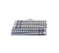Lot de 10 Mouchoirs Romain à Carreaux Bleu et Blanc - 100% Coton - Doux et écologique - 50x50