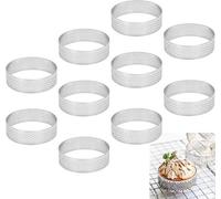 Lot de 10 moules ronds à dessert et à gâteau en acier de haute qualité avec trous de ventilation - Moules à pâtisserie de 6 cm