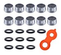 Lot de 10 Mousseur Robinet M24 avec Clé de Montage | Aerateur Filetage Mâle, Economiseur d eau et Brise Jet pour Cuisine ou Salle de Bain