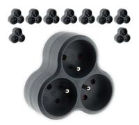 Lot de 10 multiprises triplites triangulaires 16A - noir - Zenitech