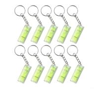 Lot de 10 niveaux compacts en acrylique 40 mm style porte-clés | 10 pièces pour mini niveaux, taille 40 x 15 x 15 mm, corps en verre acrylique, design porte-clés, mesure rapide n'importe où