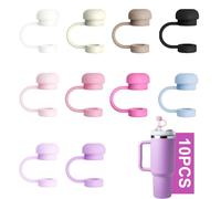 Lot de 10 Paille Couvercles pour Stanley Cup, 10 mm Silicone Anti-Poussière Stanley Cup Accessories, accessoires de couverture, Embouts de Paille Réutilisables pour Tasse Stanley