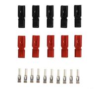 Lot de 10 paires de connecteurs SB 15 A/45 A 600 V pour raccord rapide pour contacts plaqués argent, boîtier PC, rouge/noir, pour véhicules électriques et installations solaires (15 A)