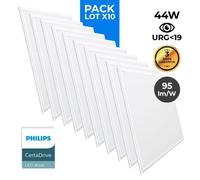 Lot de 10 - Panneau LED 60x60 extra-plat - Driver Philips - 44W - Blanc Froid