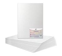 Lot de 10 panneaux de toile vierge A2 100% coton pour peinture à l'huile, peinture acrylique, supports mixtes, sans acide, toiles blanches (format A2 - 420 x 594 mm)