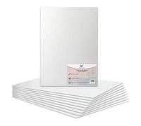 Lot de 10 panneaux de toile vierge tendue A3 100% coton pour peinture à l'huile, peinture acrylique, supports mixtes, sans acide, toiles blanches (format A3-297 x 420 mm)