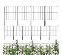 Lot de 10 panneaux métalliques pour clôtures décoratives | Clôture de parterres de jardin pour terrasse, balcon, cour, patio, lapin, porche, fleurs, plantes, chiens