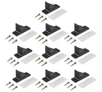 Lot de 10 pare-neige en métal avec patins et vis - 10 x 3,8 x 5 cm - Noir