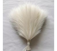 Lot de 10 petites herbes de la pampa artificielles beiges de 42 cm pour décoration de vase, fausses plantes de la pampa pelucheuse, décoration d'intérieur, mariage, décoration d'intérieur, blanc