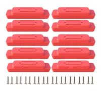 Lot de 10 pieds de montage en ABS rouge avec vis pour système d'emballage, fixation robuste pour boîte à outils, rangement, expansion, solution de transport sécurisée