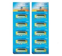 Lot de 10 Piles Alcaline 12V type 27A, compatibles A27/A27BP/A27S/AG27/GP27/GP27A/L828/MN27/R27A - Visiodirect -