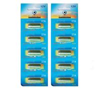 Lot de 10 Piles Alcaline type 27A compatibles A27/A27BP/A27S/AG27/B-1/CA22/EL-812/EL812/G27A 12V - Visiodirect -