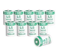 Lot de 10 Piles au Lithium LS14250 1/2AA 3,6 V 1300 mAh pour Collier de Laisse Dogwatch R9 : Sauvegarde de la Mémoire, Horloges en Temps Réel, Compteurs de Consommation (Non Rechargeables)