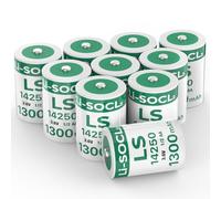 Lot de 10 piles au lithium LS14250 3,6 V 1/2 AA 1300 mAh non rechargeables