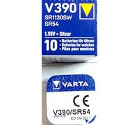 Lot de 10 Piles bouton 390 (SR1130SW) SR54 1.55V Varta
