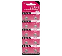 Lot de 10 piles bouton AG3 LR41 1,5 V alcalines longue durée pour jouets et télécommandes calculatrices