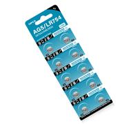 Lot de 10 piles bouton AG5 1,55 V LR754 193SR754 546 alcalines pour calculatrices, montres et jouets