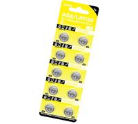 Lot de 10 piles bouton AG8 LR1120 1,5 V alcalines longue durée pour télécommandes de jouets, calculatrice