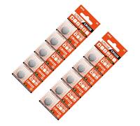 Lot de 10 piles bouton au lithium CR1225 3 V pour montre, balance électronique et thermomètres - Anti-fuite - Batterie au lithium