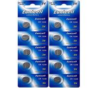 Lot de 10 Piles Bouton Lithium CR1220 3V Eunicell - Convient aux Montres, calculatrices, appareils électroniques - Haute qualité et Longue durée de Vie - Pack Blister