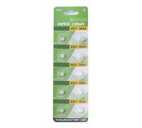 Lot de 10 piles boutons alcalines LR1130, LR41 et LR44 pour montres, jouets et horloges.