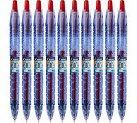 Lot de 10 PILOT Stylo à bille pointe moyenne encre gel rétractable Begreen encre rouge B2P 377372