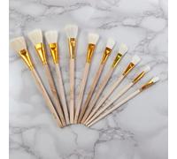 Lot de 10 pinceaux à dorure en poils de chèvre pour mélange acrylique, huile, aquarelle, fournitures d'art