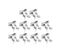 Lot de 10 pinces à ressort en acier au manganèse, clips d'outils pour accrocher balais et râteaux, support mural robuste pour garage et abri de jardin, argent (8-10 mm)