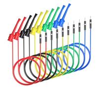 Lot de 10 pinces de test pour câbles de pontage de platine d'essai - Câbles de test en silicone souple pour tests électroniques et électriques