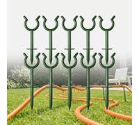 Lot de 10 piquets de guidage de tuyau d'arrosage, support de tuyau en plastique durable haute résistance pour la protection des plantes de cour, support de lumières de vacances robuste et piquet