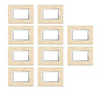 Lot de 10 plaques 3 modules design Axolute pour 503 compatible MATIX or | Profil évasé à double marche, plastique ABS inaltérable, installation à clipser