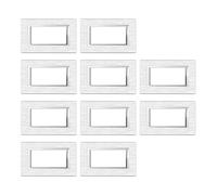 Lot de 10 plaques 4 modules design Axolute 504 compatibles Matix argent | Profil évasé à double marche, plastique ABS inaltérable, installation à clipser