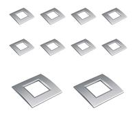 Lot de 10 plaques en plastique carrées, 2 modules placés par boîte 502, compatibles avec Bticino Living Light, couleur gris/argent, série MBL