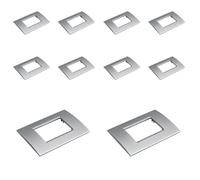 Lot de 10 plaques en plastique carrées, 3 modules placés par boîte 503, compatibles avec Bticino Living Light, couleur gris/argent, série MBL
