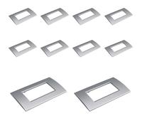 Lot de 10 plaques en plastique carrées, 4 modules placés par boîte 504, compatibles avec Bticino Living Light, couleur gris/argent, série MBL