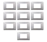 Lot de 10 plaques en technopolymère, compatible avec VIMAR PLANA, 3 modules/poti, couleur argent, haute qualité, design élégant et moderne, pour interrupteurs/presses, série civile