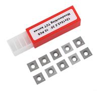 Lot de 10 plaques réversibles en métal dur - 12 x 12 x 2,2 mm - Carrées droites avec 4 tranchants - 35° - Pour tournage du bois, tête de rabot en spirale, MDF, contreplaqué et aggloméré pour bois