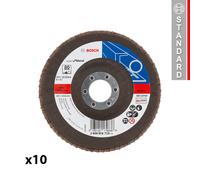 Lot de 10 Plateaux à lamelles bombé X551 Ø125 EXPERT Métal Grain 80 BOSCH
