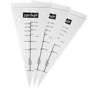 Zenker 44732 Lot de 10 poches à douilles jetables en plastique, poche à douille graduée, poche a douille, poches à douille pro, accessoire pâtisserie, Plastique, 30 x 15 cm
