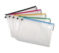 Pochettes de rangement à fermeture éclair A3 Exacompta couleurs assorties
